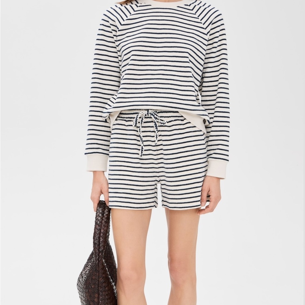 Rails Navy and Cream Teddy Towel Short